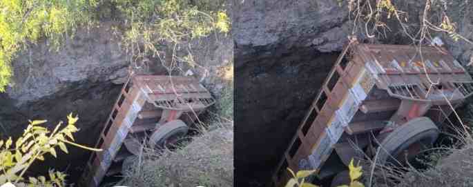 truck fell directly into the well, the truck driver along with the cleaner also went missing