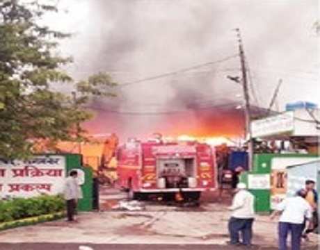 Fire in shed at garbage depot