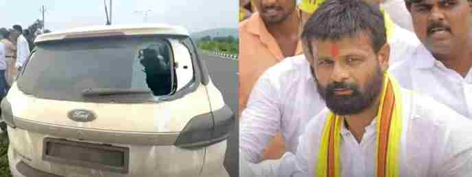 Attack on Lakshman Hake's car Stones pelted