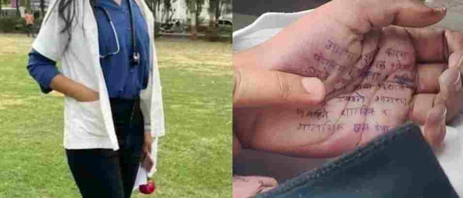 female doctor commits suicide by writing a suicide note on her hand