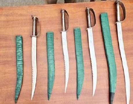 Man arrested for carrying sword during election period 4 swords seized