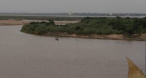 In the Godavari river bed, two school students fell