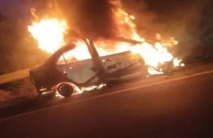 Karjat Swift car suddenly ignited