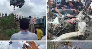 Ahmednagar Accident container and car two death