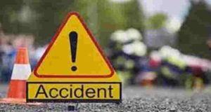 Sangamner Accident due to pickup overturning