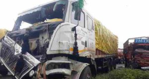 Accident A head-on collision between an Eicher truck 