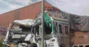 Sangamner Accident truck and container