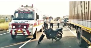 Sangamner Accident two-wheeler was killed on the spot in a collision with container