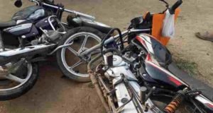 Accident Two motorcycles collided head-on