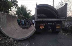 Akole Accident A 9-year-old boy was seriously injured when a 2 ton iron plate fell