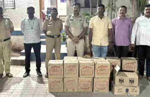 Rajur police Raid on illegal domestic and foreign liquor stocks
