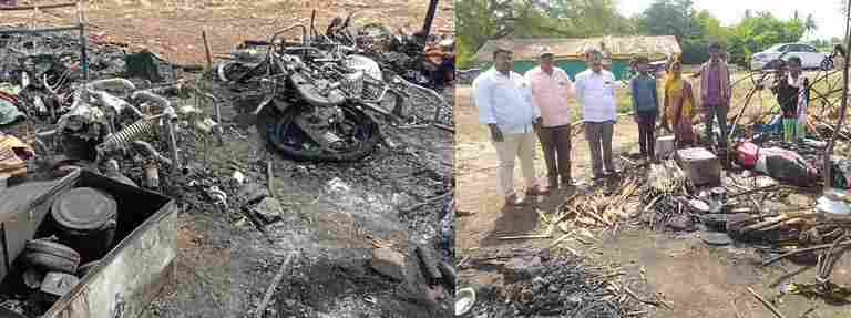 Sangamner Fire four corners of sugarcane harvesting sanction, huge financial loss