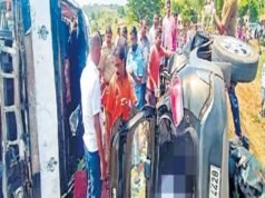 Kolhapur Car container accident kills 4 members of family