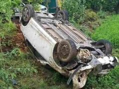 Rahuri Accident car overturned