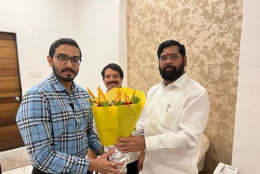 Balasaheb Thackeray's grandson Eknath Shinde support