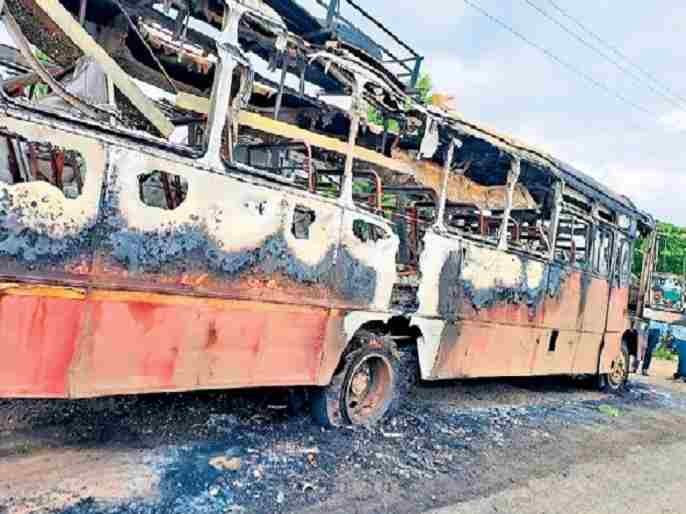 Bus gutted by fire 24 passengers rescued