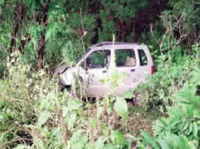 Akole Accident After losing control, the car fell into the valley