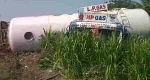 HP Gas Tanker Overturned Accident