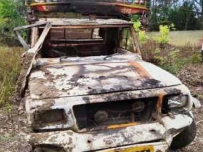 car carrying cattle was burnt