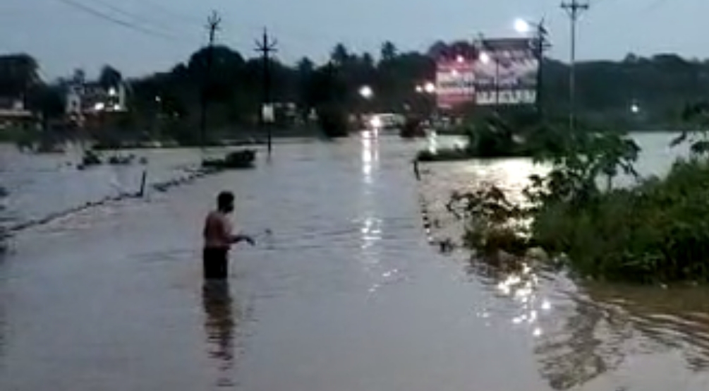 young man was carried away in the water of the river