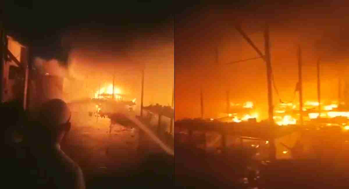 fire at vegetable market in Pune The stall was gutted by fire