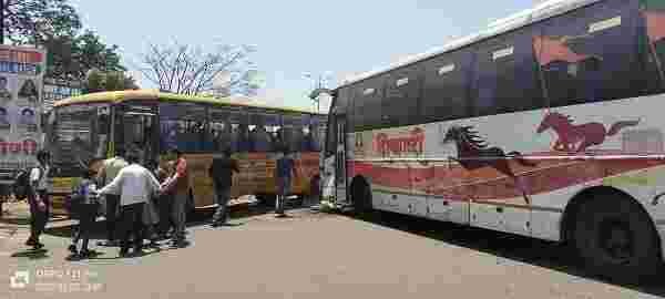 Shivshahi bus and school bus accident in Loni