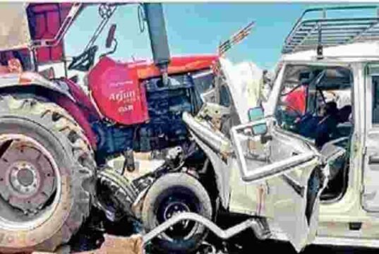 Accident as the bypass begins 6 killed in tractor-jeep collision