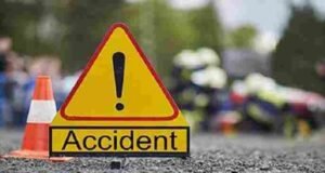 truck collided with a two-wheeler, killing a husband and wife and two children