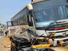 accident involving Shivshahi bus and rickshaw, three died in the accident