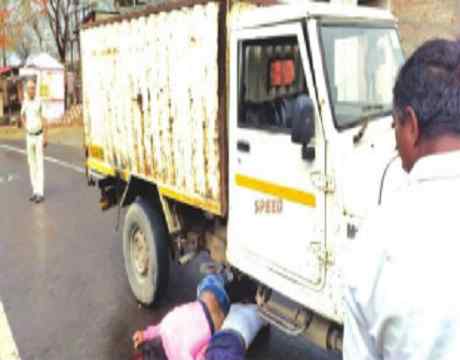 Rajur accident involving a two-wheeler and a pickup vehicle 