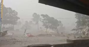 Sangamner Rahata Stormy rain with stormy wind, trees were uprooted