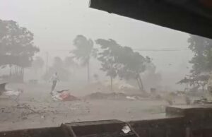 Sangamner Rahata Stormy rain with stormy wind, trees were uprooted
