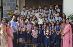 Dr. Bhanudas G. Dere English Medium School has a crown of honor on its head