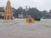 Torrential rain overnight, river at danger level